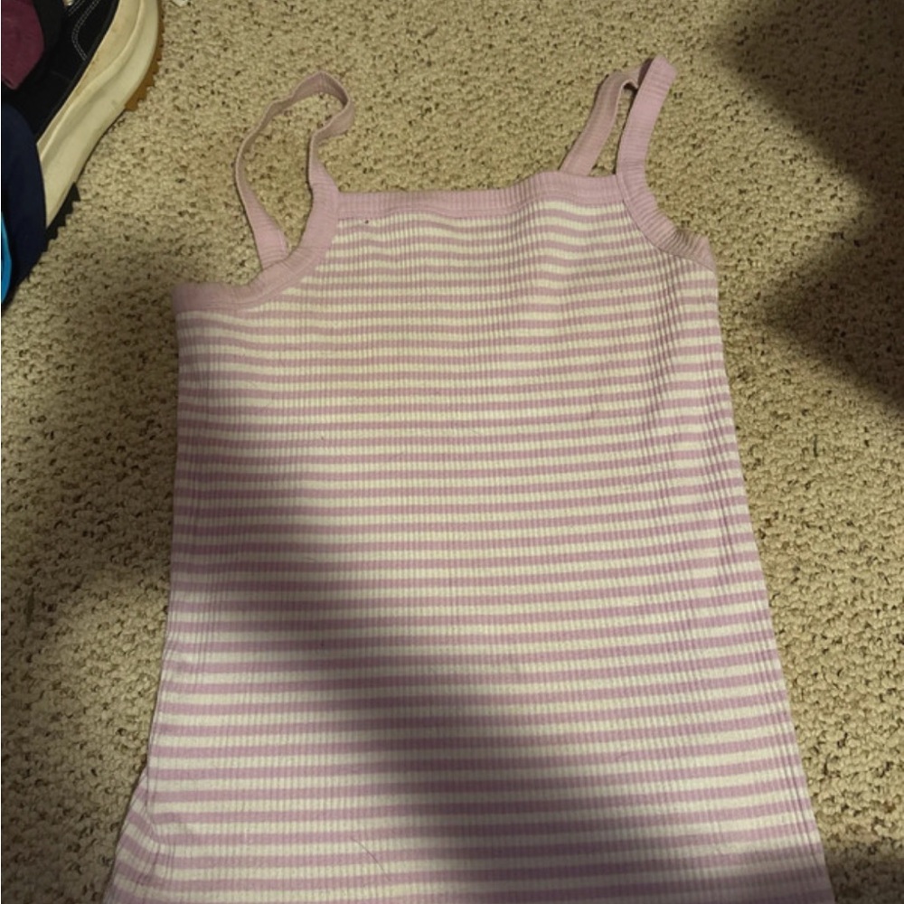 Old Navy Lavender and White Striped Tank